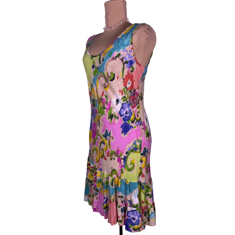 Vtg Jams World Dress & Shirt 2XL Flower Kiss Pattern Ruffle Hawaiian Resortwear - Picture 4 of 14